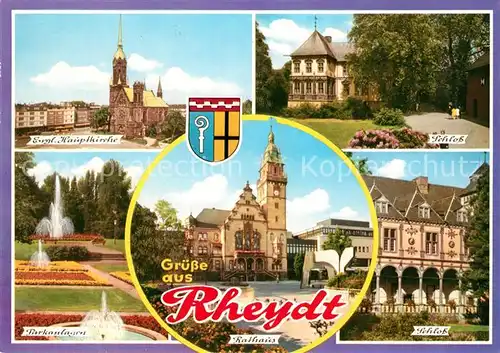 AK / Ansichtskarte Rheydt Englische Hauptkirche Schloss Rathaus Parkanlage Rheydt