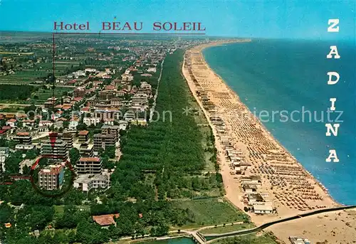 AK / Ansichtskarte Zadina_Cesenatico Hotel Beau Soleil Spiaggia veduta aerea Zadina Cesenatico