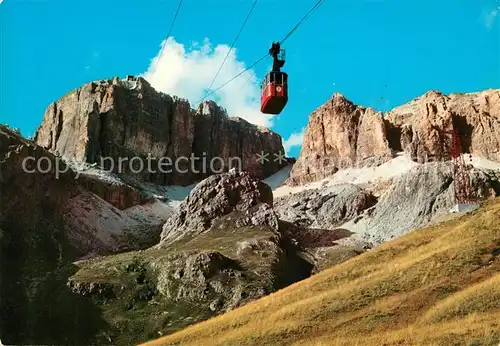 AK / Ansichtskarte Passo_Pordoi Funivia del Sass Pordoi Bergbahn Gebirgspanorama Dolomiten Passo Pordoi
