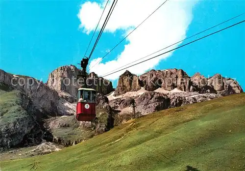 AK / Ansichtskarte Passo_Pordoi Funivia Sass Porto Drahtseilbahn Bergbahn Pordoipass Gebirgspanorama Dolomiten Passo Pordoi
