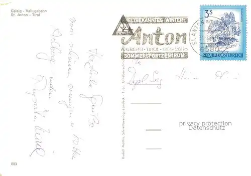 AK / Ansichtskarte Galzig Vallugabahn Wintersportplatz Alpen Galzig