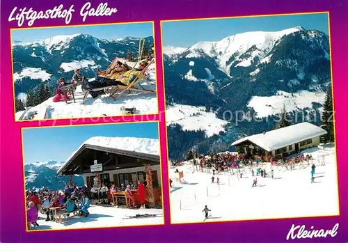 AK / Ansichtskarte Kleinarl Gasthof Galler Mittelstation Kleinarler Bergbahnen Winterpanorama Alpen Kleinarl