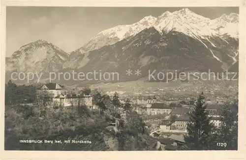 AK / Ansichtskarte Innsbruck mit Berg Isel und Nordkette Innsbruck