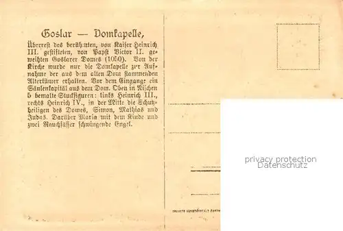 AK / Ansichtskarte Goslar Domkapelle Goslar