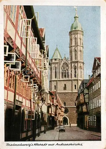 AK / Ansichtskarte Braunschweig Altstadt Weberstrasse mit Andreaskirche Braunschweig