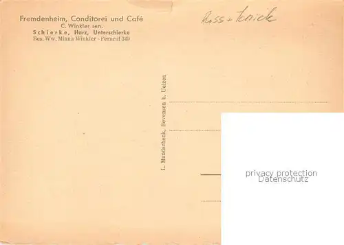 AK / Ansichtskarte Schierke_Harz Dorfstrasse mit Cafe Winkler Schierke Harz