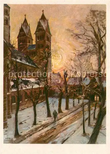 AK / Ansichtskarte Halberstadt Altstadt Liebfrauenkirche Kuenstlerkarte Halberstadt