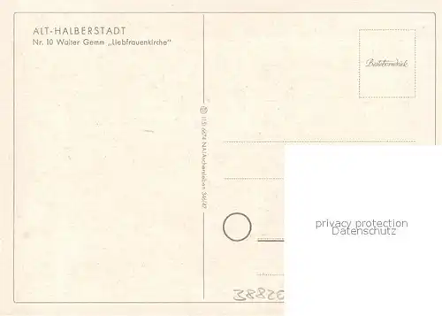 AK / Ansichtskarte Halberstadt Altstadt Liebfrauenkirche Kuenstlerkarte Halberstadt