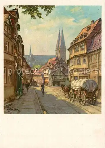 AK / Ansichtskarte Halberstadt Groeperstrasse Kuenstlerkarte Halberstadt