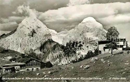 AK / Ansichtskarte Garmisch Partenkirchen Schachenhaeuser und Koenigsschloss Garmisch Partenkirchen