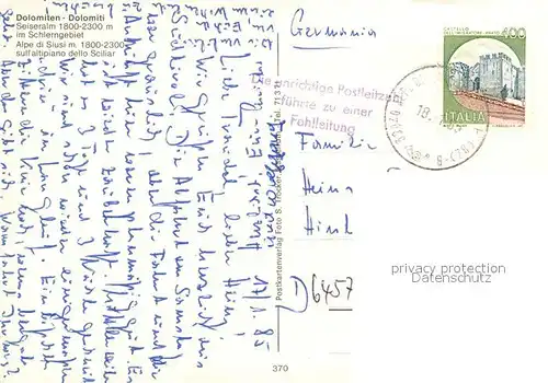 AK / Ansichtskarte Seiser_Alm Skigebiet Seiser_Alm