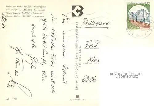 AK / Ansichtskarte Alassio Promenade Brunnen Alassio