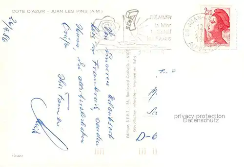 AK / Ansichtskarte Juan les Pins Strand  Juan les Pins