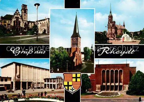 AK / Ansichtskarte Rheydt Rathaus Kirchen Hauptbahnhof Rheydt