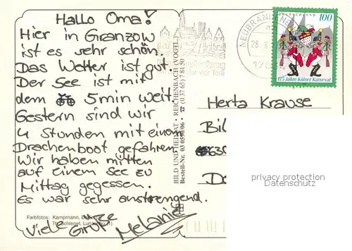 AK / Ansichtskarte Neubrandenburg Mecklenburger Seenplatte Strand Bootsanlegestelle Neubrandenburg