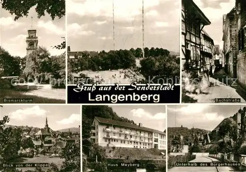 AK / Ansichtskarte Langenberg_Westfalen Bismarckturm Bachstrasse Sender Haus Meyberg  Langenberg_Westfalen