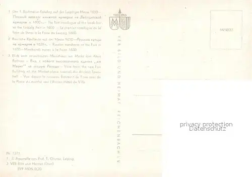 AK / Ansichtskarte Leipzig 800 Jahre Messestadt Messehaus am Markt Buchmesse Katalog Leipzig