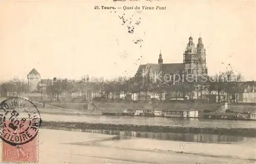 AK / Ansichtskarte Tours_Indre et Loire Quai du Vieux Pont Tours Indre et Loire