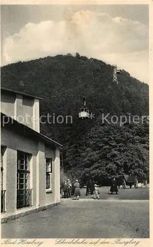 AK / Ansichtskarte Bad_Harzburg Schwebebahn auf den Burgberg Bad_Harzburg