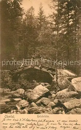 AK / Ansichtskarte Okertal Holzbruecke Okertal