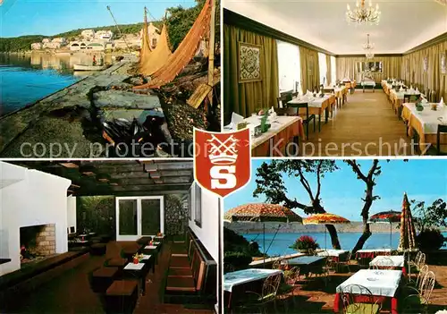 AK / Ansichtskarte Kraljevica Hotel Uvala Scott Restaurant Terrasse Hafen Fischernetze Kraljevica