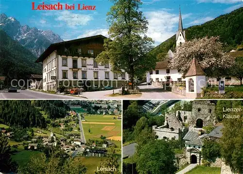 AK / Ansichtskarte Leisach Gasthof Pension Leisacherhof Kirche Bildstock Lienzer Klause Ruine Panorama Leisach