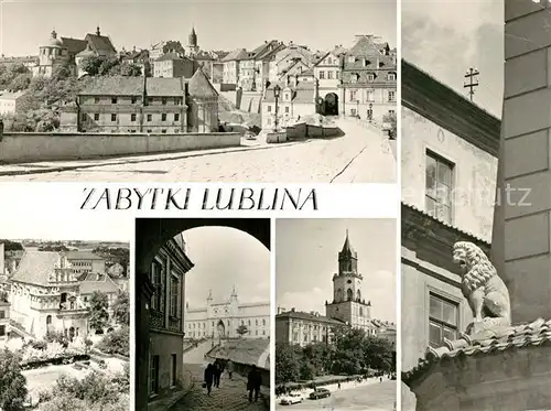 AK / Ansichtskarte Lublin_Lubelskie Starego Miasta Kosciol karmelitow Zamek Wieza Trynitarska Naroznik kamieniey Pode Lwami Lublin Lubelskie