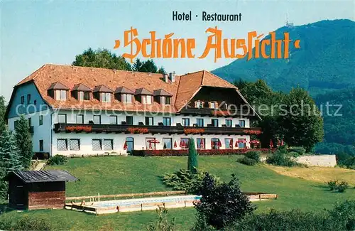 AK / Ansichtskarte Salzburg_Oesterreich Hotel Restaurant Schoene Aussicht auf dem Heuberg Salzburg_Oesterreich