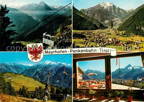 AK / Ansichtskarte Mayrhofen_Zillertal Bergbahn Penkenbahn Tristner Blick gegen Gruenberg Penkenjochlift Brandbergkolm Ahornspitze Alpenpanorama Mayrhofen_Zillertal