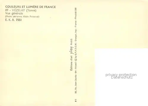 AK / Ansichtskarte Vezelay Vue aerienne Vezelay