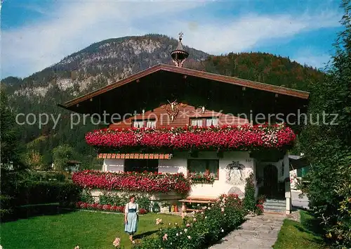 AK / Ansichtskarte Pertisau_Achensee Ernst Albrecht Haus Glueckauf Blumenschmuck Pertisau Achensee