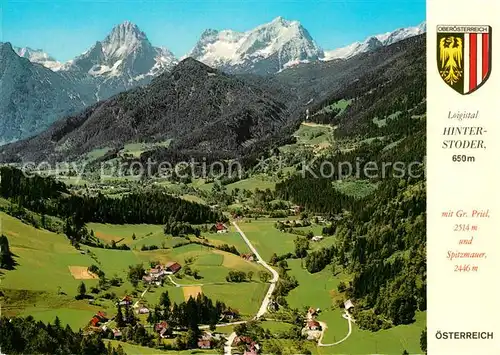 AK / Ansichtskarte Hinterstoder mit Grossem Priel und Spitzmauer Totes Gebirge Fliegeraufnahme Hinterstoder