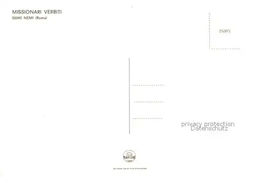 AK / Ansichtskarte Nemi Missionari Verbiti Landschaftspanorama Nemi