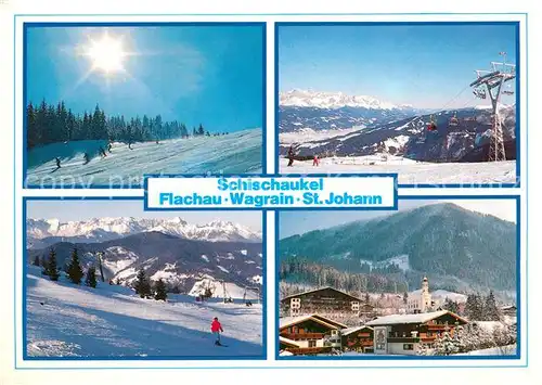 AK / Ansichtskarte Flachau Schischaukel Flachau Wagrain St Johann Panorama Skigebiet Alpen Flachau