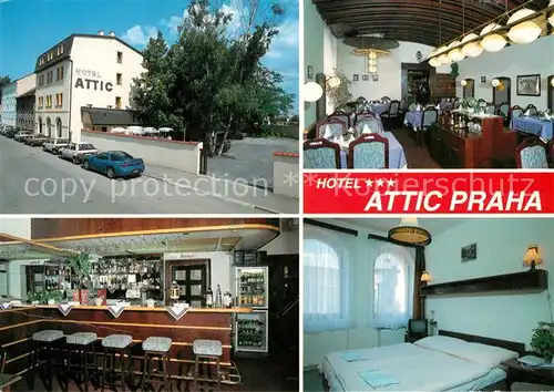 AK / Ansichtskarte Prag_Prahy_Prague Hotel Attic Restaurant Fremdenzimmer Prag_Prahy_Prague