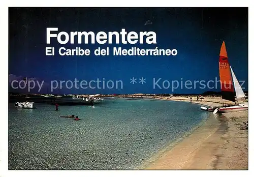 AK / Ansichtskarte Formentera Stradn Segelboot Formentera