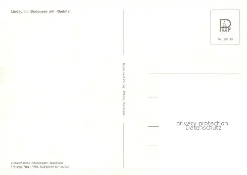 AK / Ansichtskarte Lindau_Bodensee Fliegeraufnahme mit Rheintal Lindau Bodensee