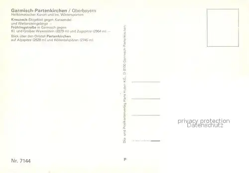 AK / Ansichtskarte Garmisch Partenkirchen Kreuzeck Fruehlingsstrasse  Garmisch Partenkirchen