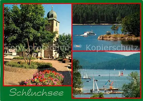 AK / Ansichtskarte Schluchsee Kirchenpartie Segelboote Schluchsee