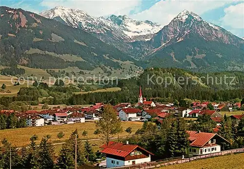 AK / Ansichtskarte Fischen_Allgaeu mit Entschenkopf Nebelhorn Rubihorn Fischen Allgaeu