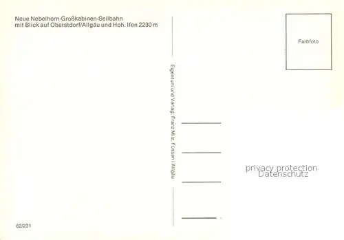 AK / Ansichtskarte Nebelhornbahn mit Oberstdorf Nebelhornbahn