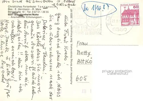 AK / Ansichtskarte Staudernheim Ferienhotel Tanneneck Staudernheim