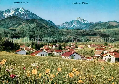 AK / Ansichtskarte Bergen_Chiemgau mit Hochfelln und Hochgern Bergen Chiemgau