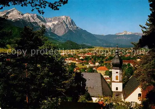 AK / Ansichtskarte Garmisch Partenkirchen Wallfahrtskirche St. Antoen Zugspitzgruppe Garmisch Partenkirchen