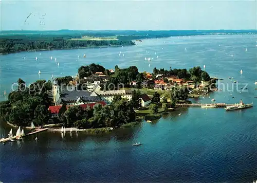 AK / Ansichtskarte Fraueninsel_Chiemsee Kloster Frauenwoerth Fliegeraufnahme Fraueninsel Chiemsee