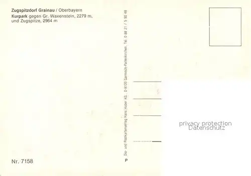 AK / Ansichtskarte Grainau Kurpark Zugspitze Waxenstein Grainau