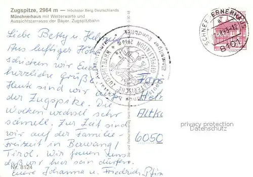 AK / Ansichtskarte Zugspitze Muenchnerhaus mit Wetterwarte Aussichtsterrasse  Zugspitze