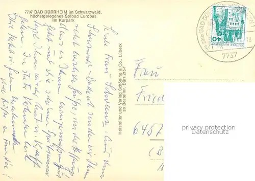 AK / Ansichtskarte Bad_Duerrheim Kurpark Bad_Duerrheim