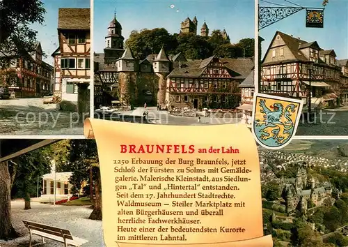 AK / Ansichtskarte Braunfels Schloss Fachwerk an der Lahn Fliegeraufnahme Braunfels