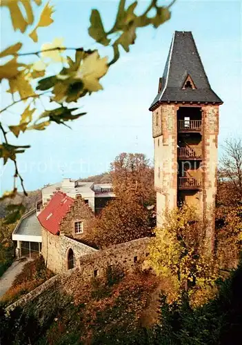 AK / Ansichtskarte Burg_Frankenstein_Bergstrasse Paechter Jaescke mit Fernsicht bis Damstadt Eberstadt Burg_Frankenstein